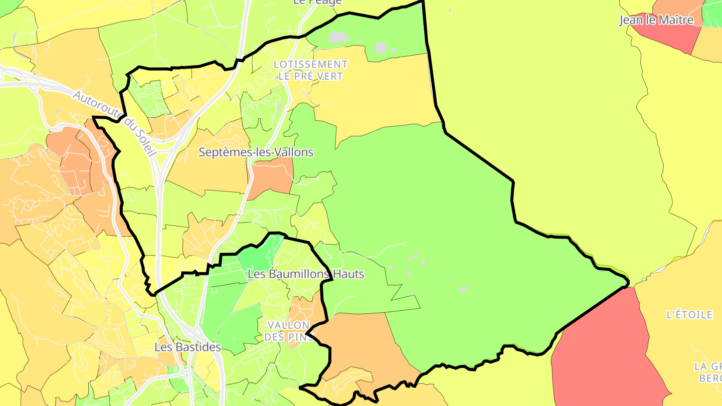 Carte des prix de l'immobilier Septèmes-les-Vallons