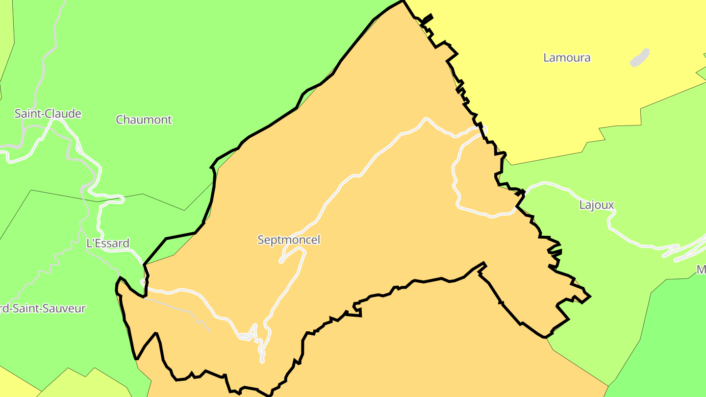 Carte des prix de l'immobilier Septmoncel