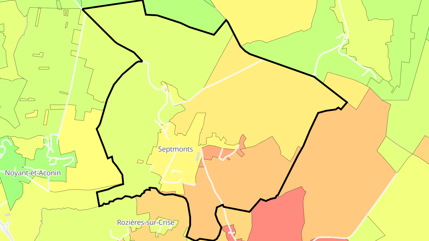 Carte des prix de l'immobilier Septmonts