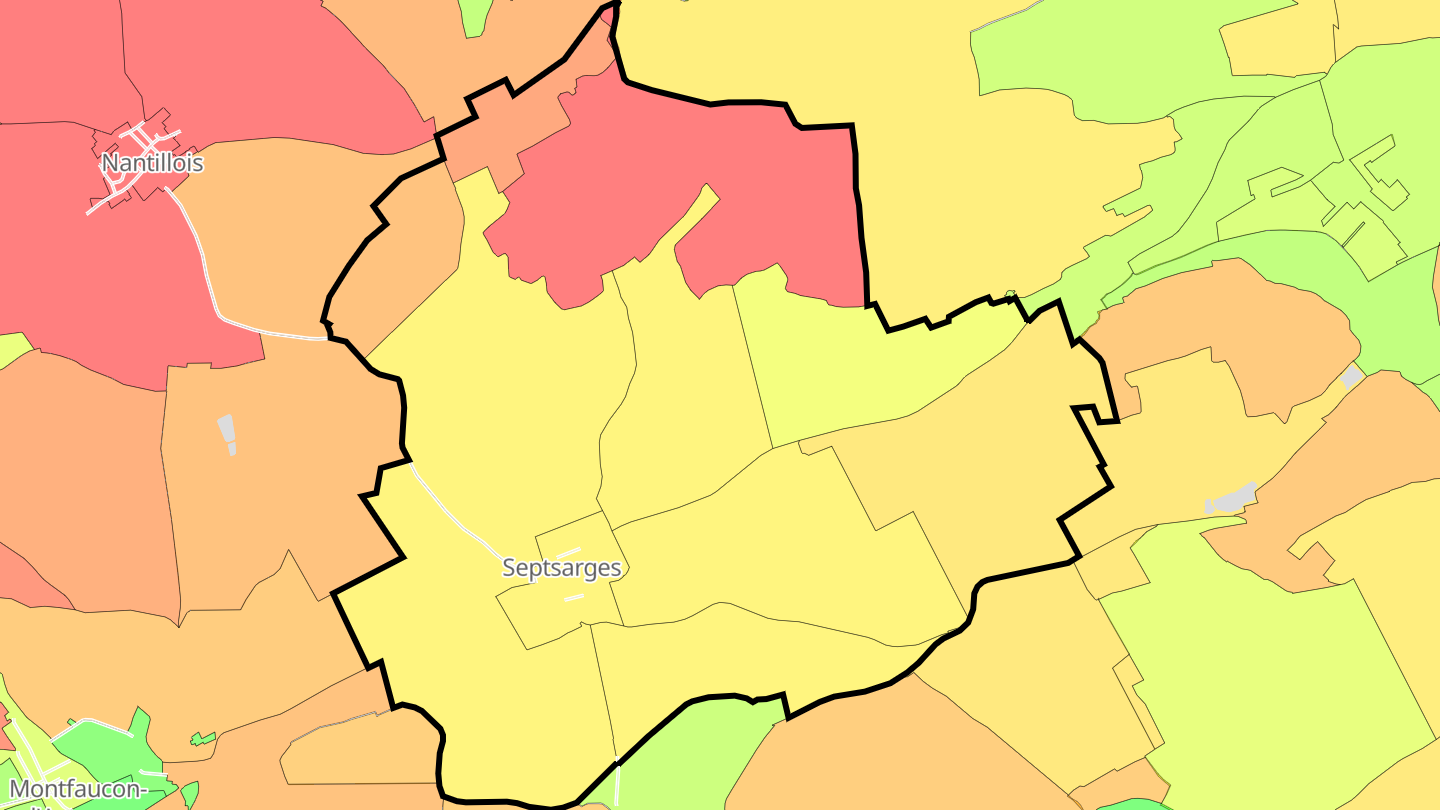 Carte des prix de l'immobilier Septsarges