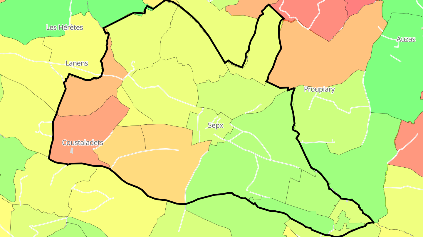 Carte des prix de l'immobilier Sepx
