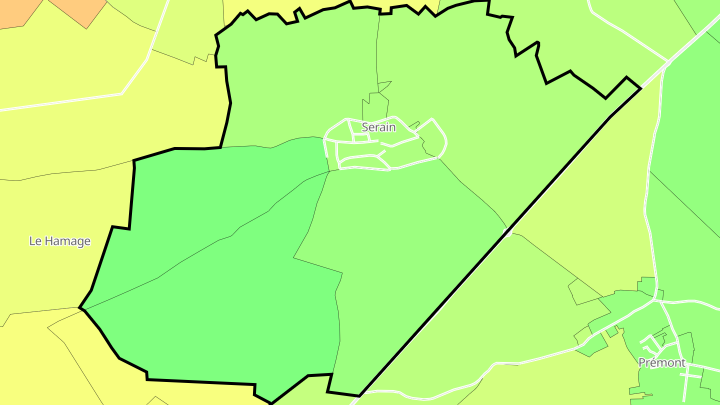 Carte des prix de l'immobilier Serain