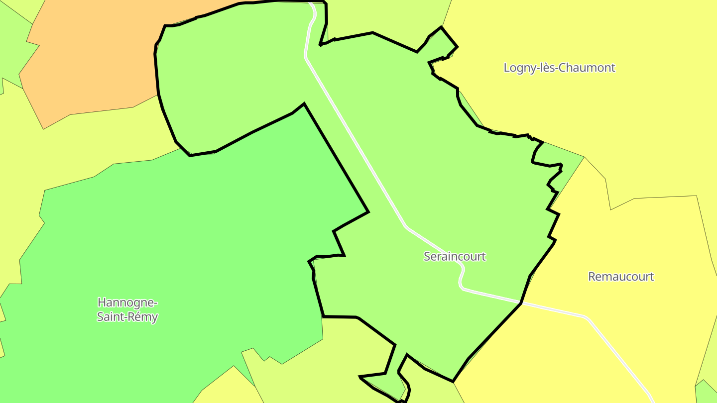 Carte des prix de l'immobilier Seraincourt