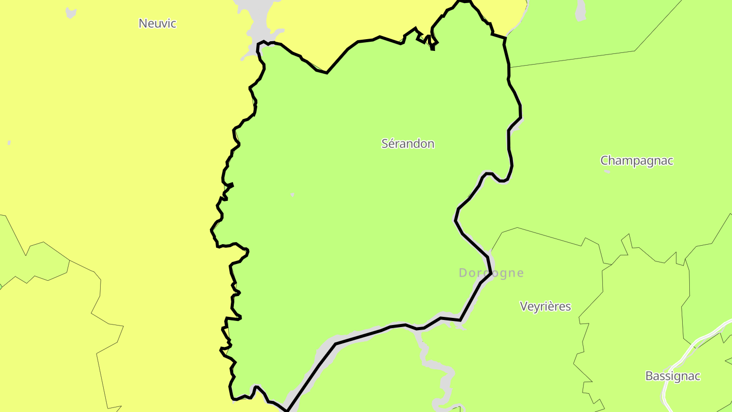 Carte des prix de l'immobilier Sérandon