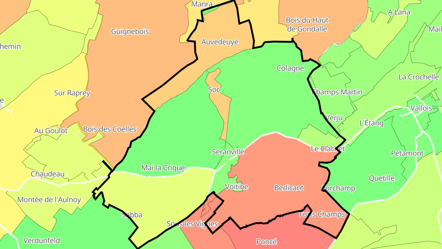 Carte des prix de l'immobilier Seranville