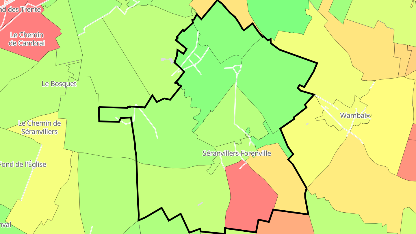 Carte des prix de l'immobilier Séranvillers-Forenville