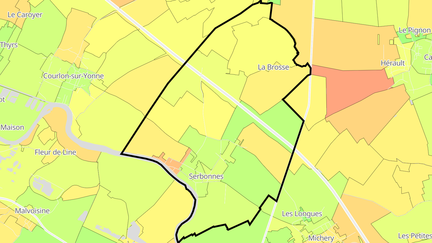 Carte des prix de l'immobilier Serbonnes