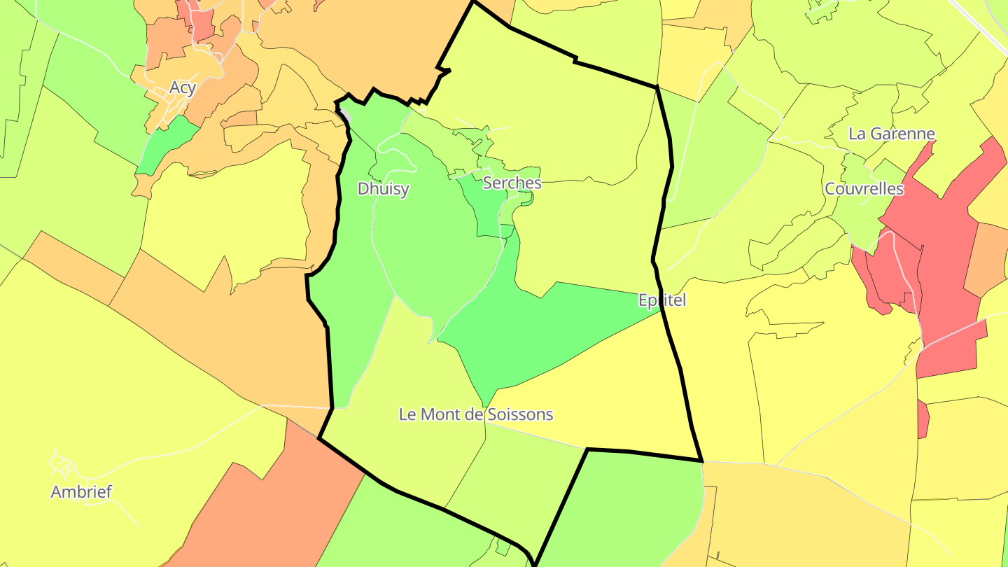 Carte des prix de l'immobilier Serches