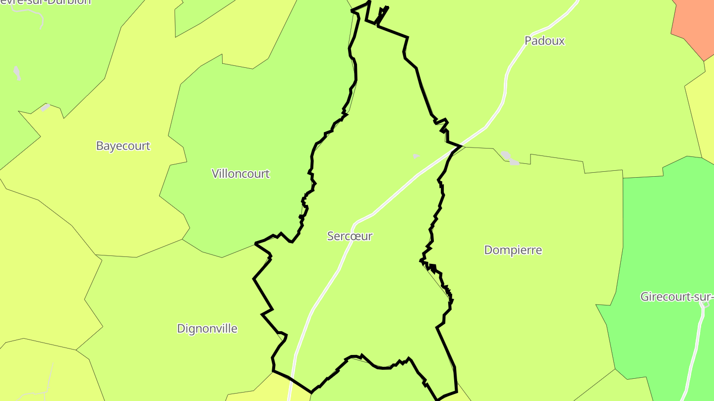 Carte des prix de l'immobilier Sercœur