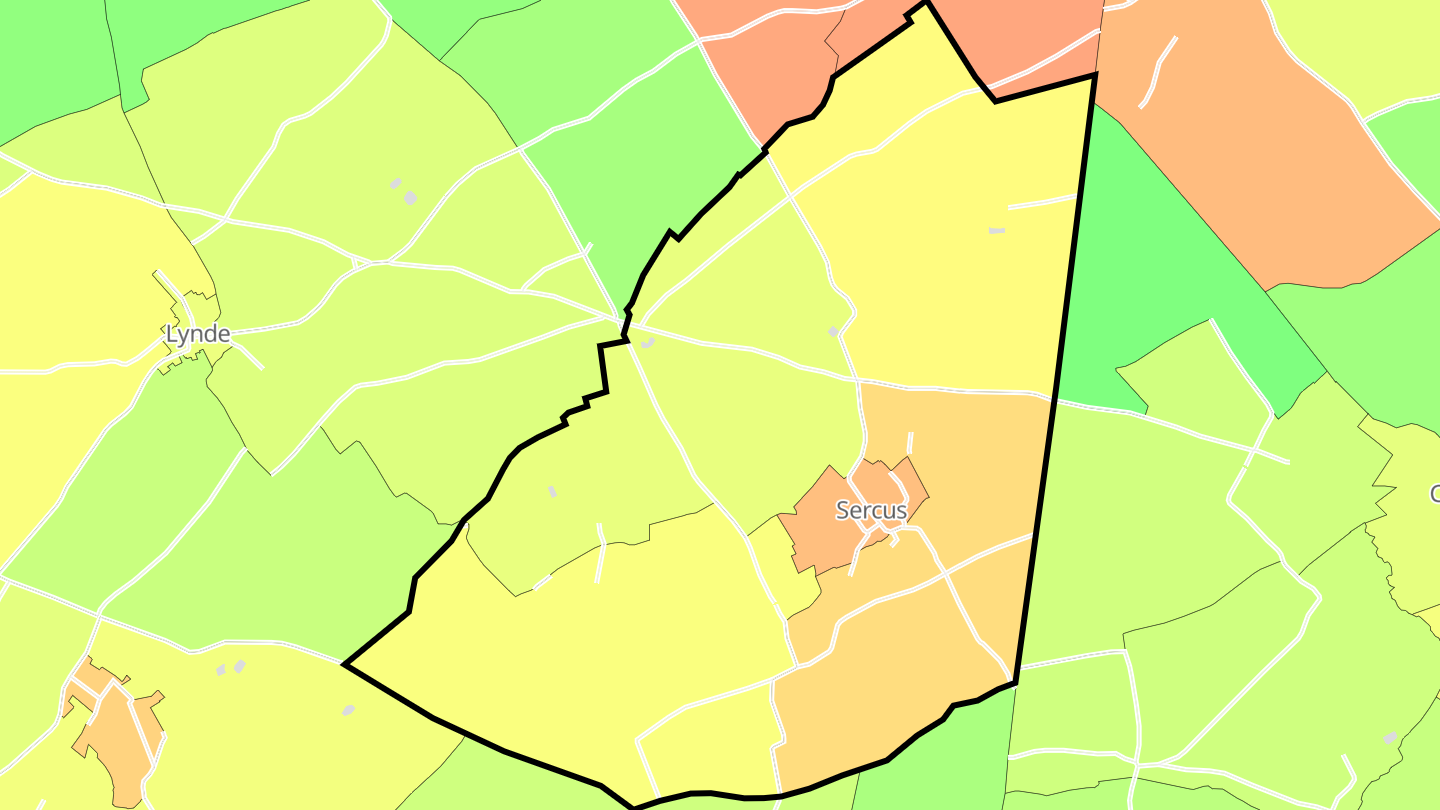Carte des prix de l'immobilier Sercus