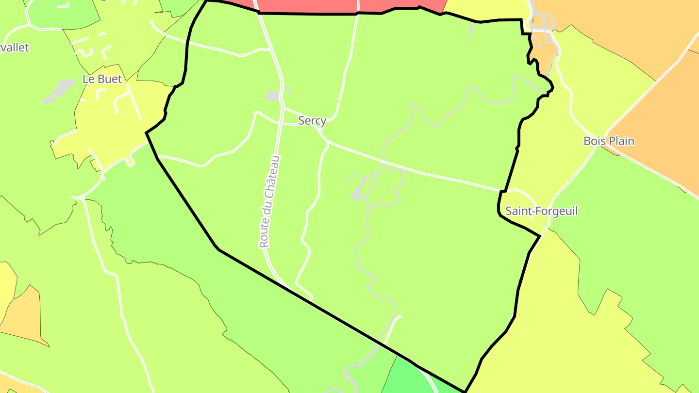 Carte des prix de l'immobilier Sercy