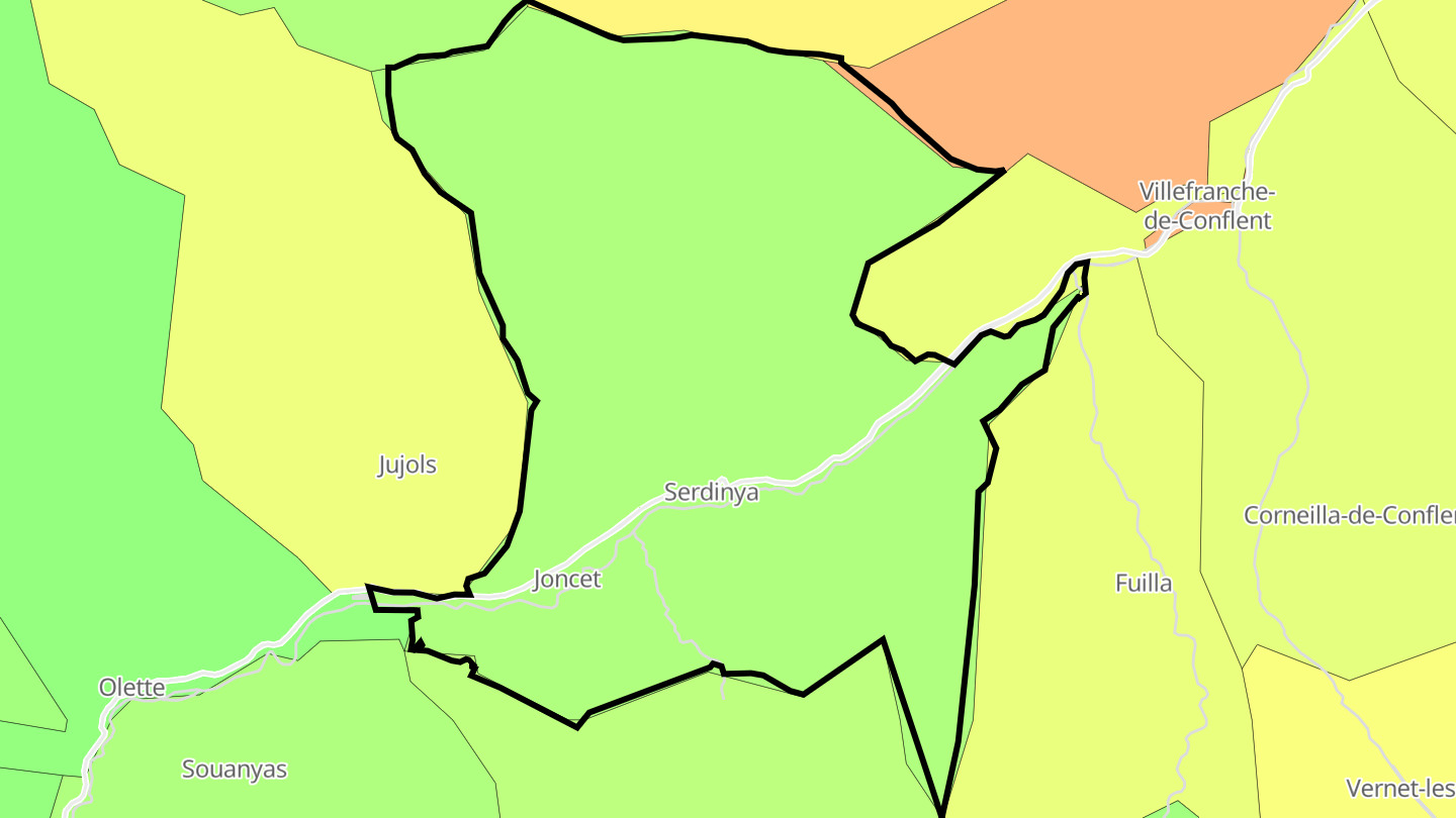 Carte des prix de l'immobilier Serdinya