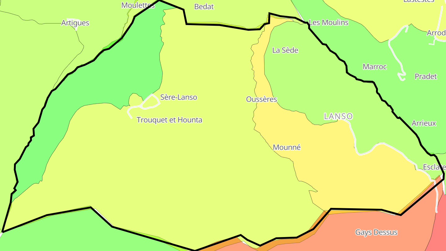 Carte des prix de l'immobilier Sère-Lanso