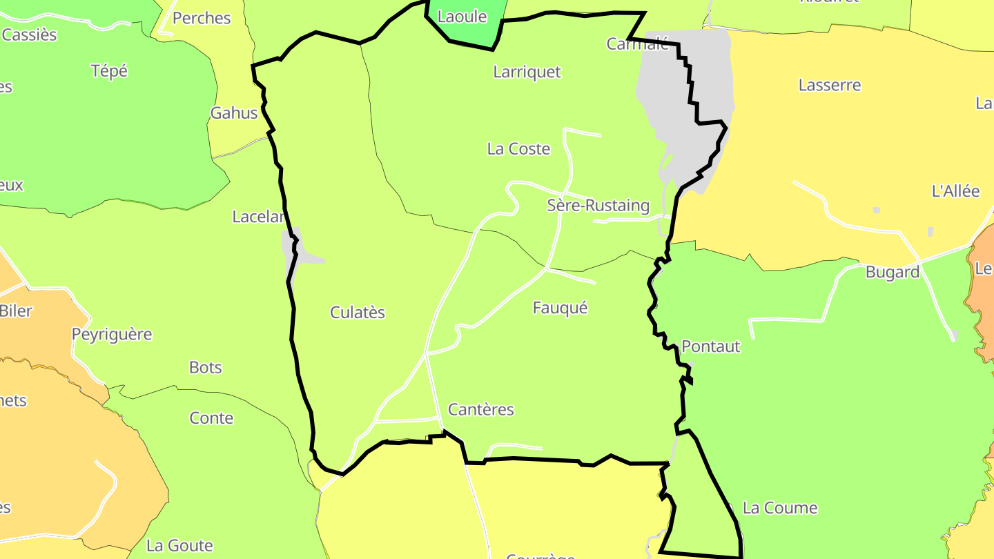 Carte des prix de l'immobilier Sère-Rustaing