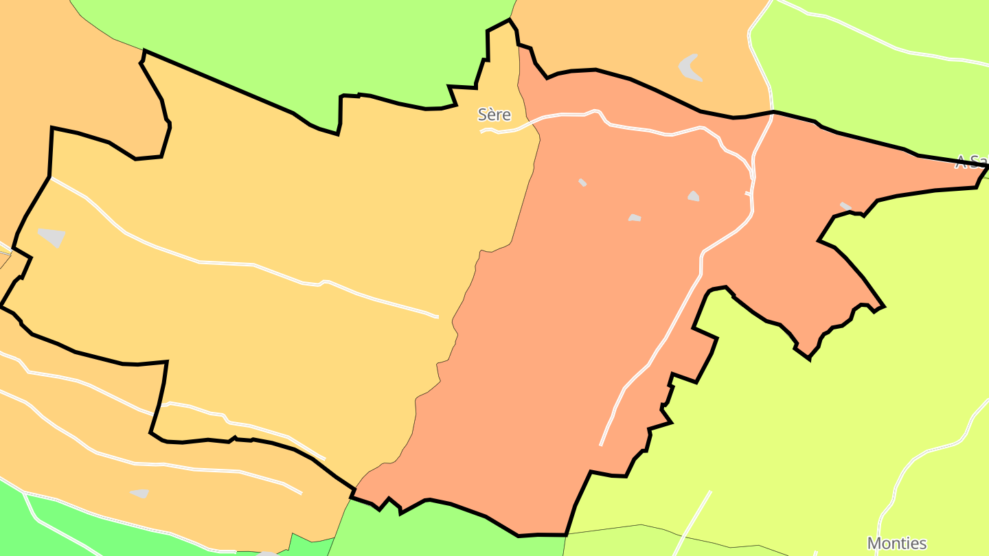 Carte des prix de l'immobilier Sère