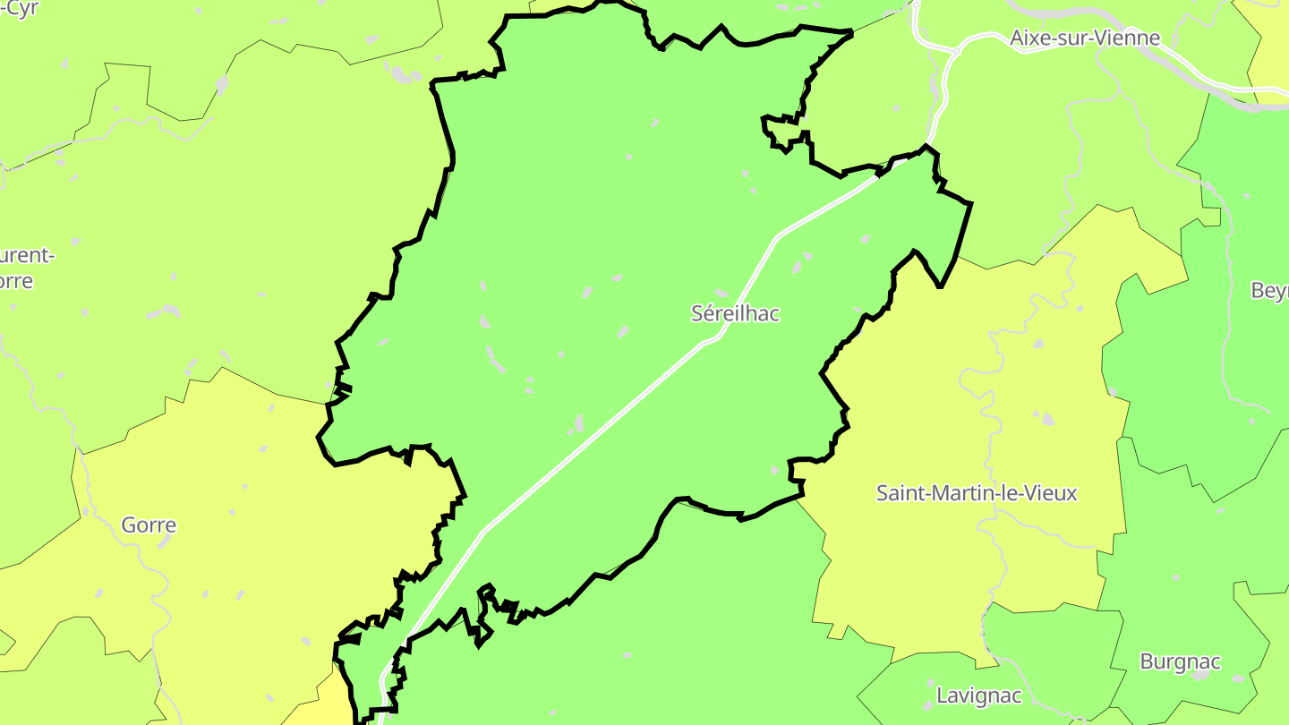 Carte des prix de l'immobilier Séreilhac