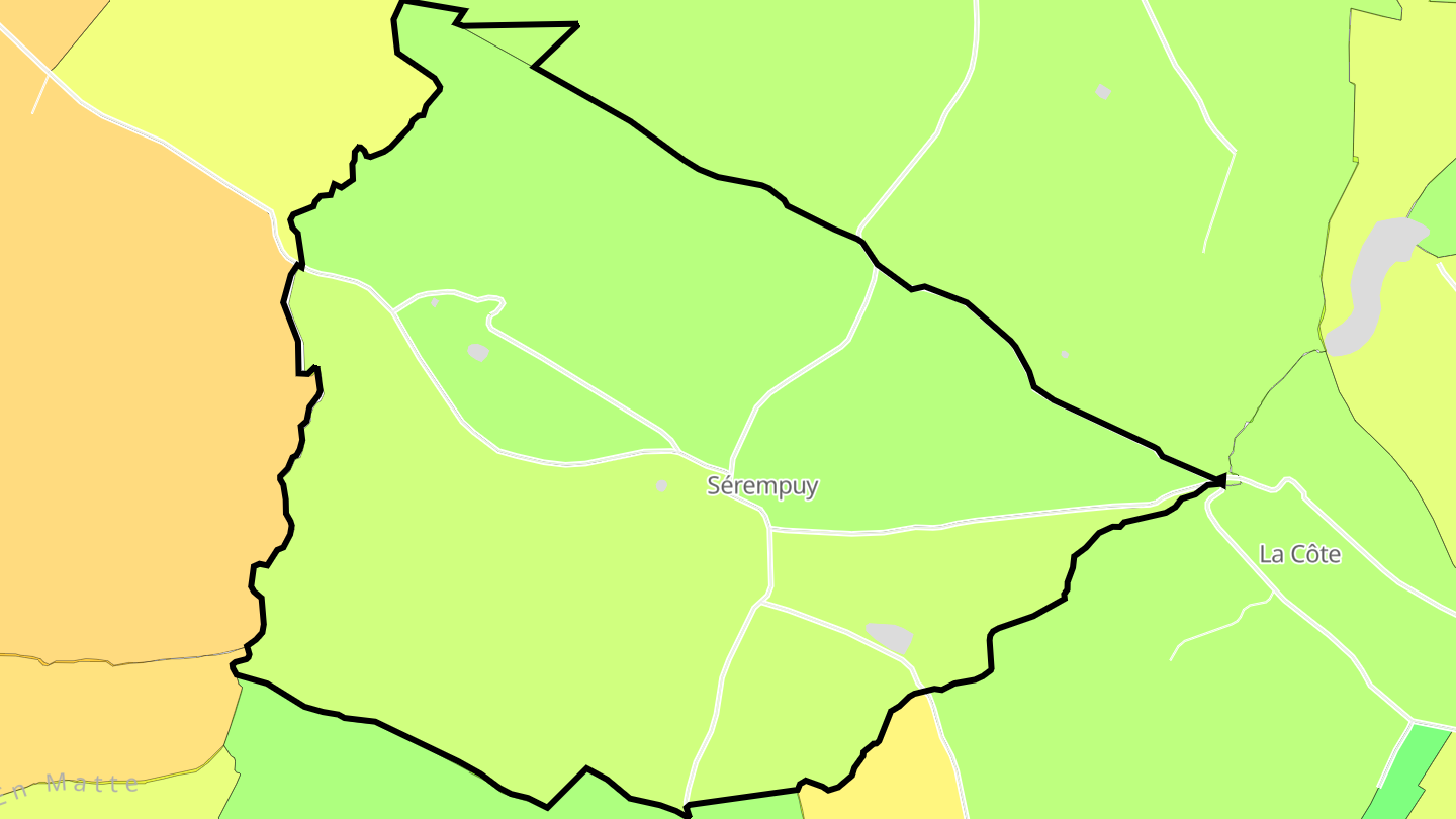 Carte des prix de l'immobilier Sérempuy