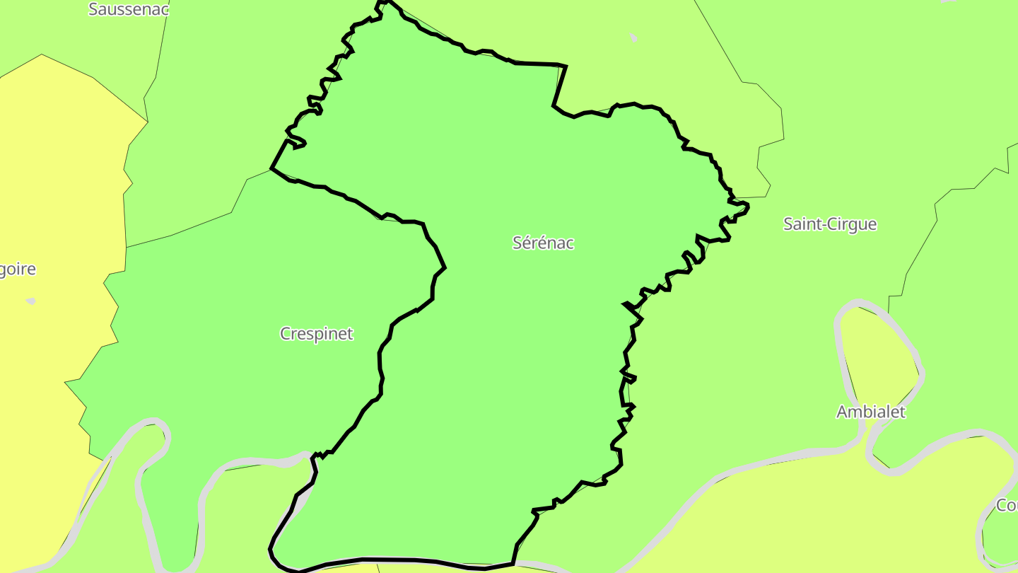 Carte des prix de l'immobilier Sérénac