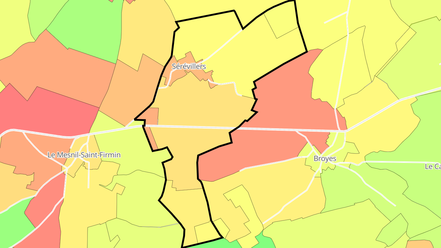 Carte des prix de l'immobilier Sérévillers