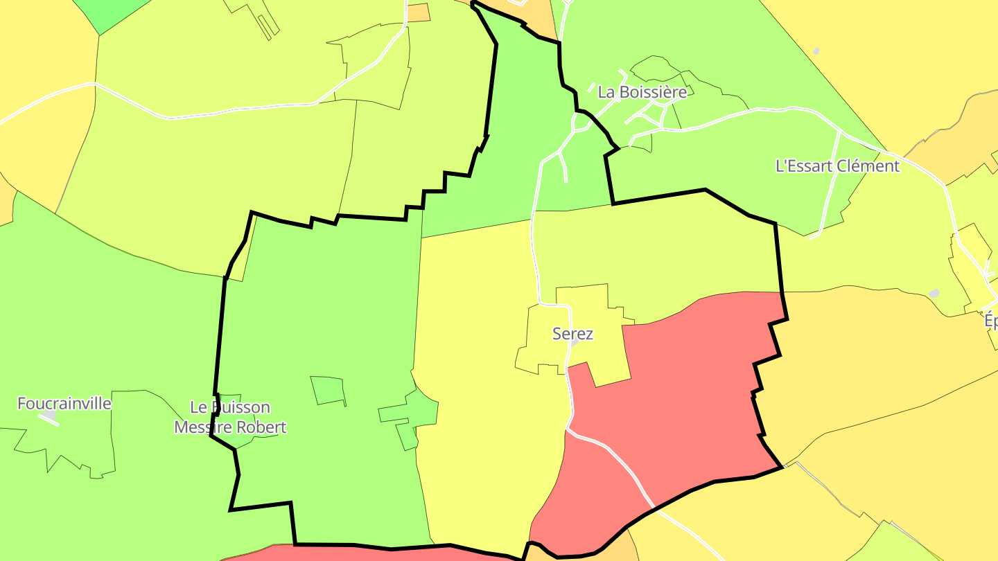 Carte des prix de l'immobilier Serez