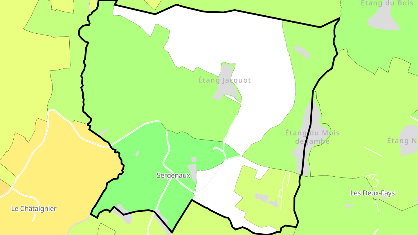 Carte des prix de l'immobilier Sergenaux
