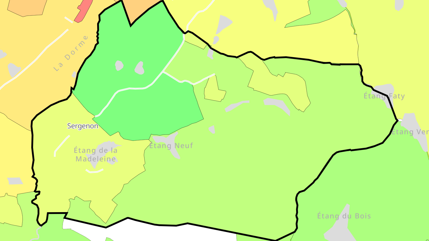 Carte des prix de l'immobilier Sergenon
