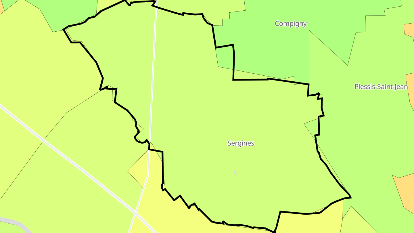 Carte des prix de l'immobilier Sergines