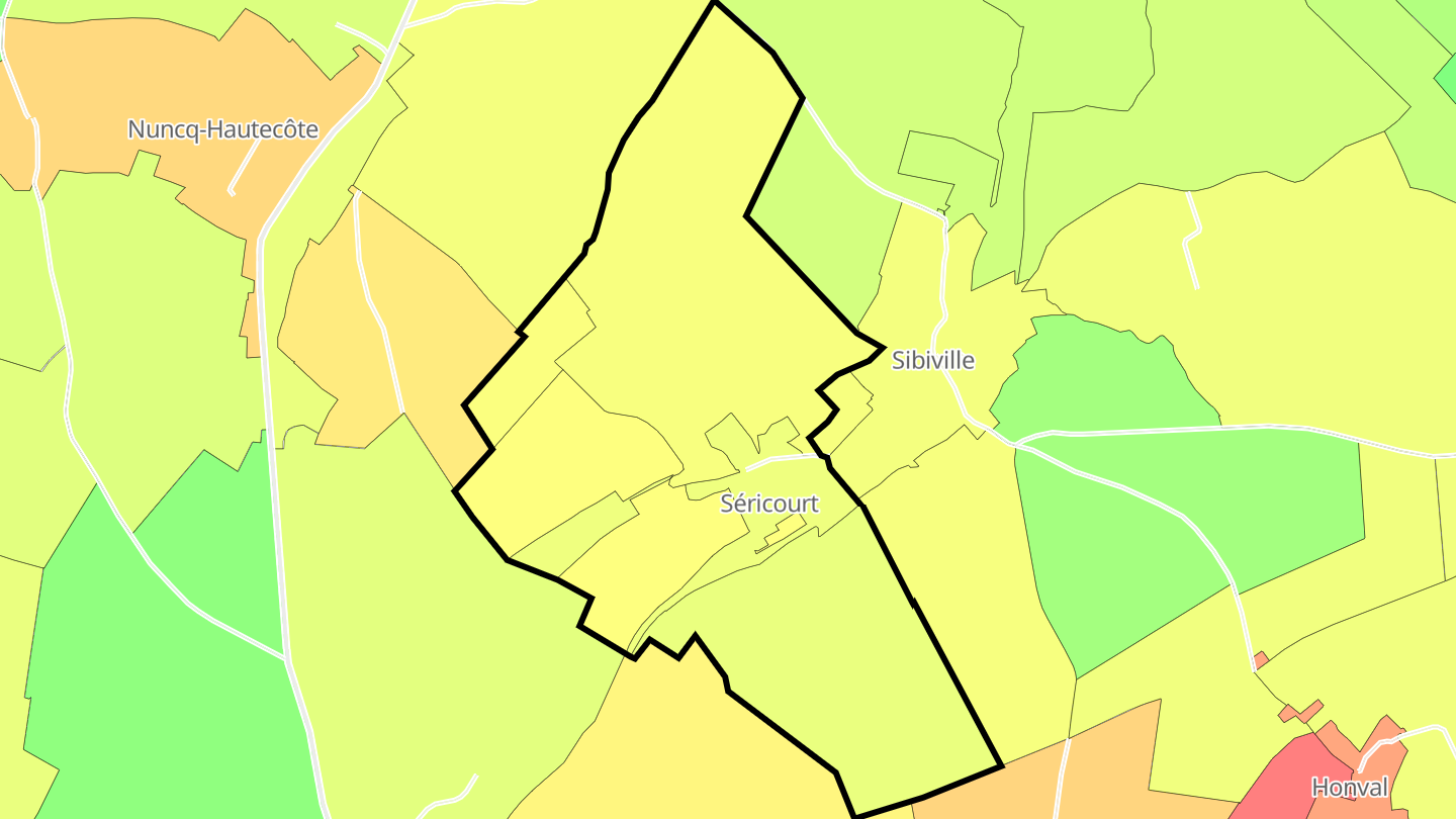 Carte des prix de l'immobilier Séricourt