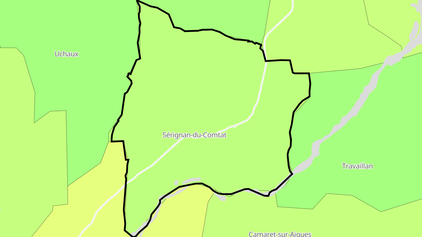Carte des prix de l'immobilier Sérignan-du-Comtat