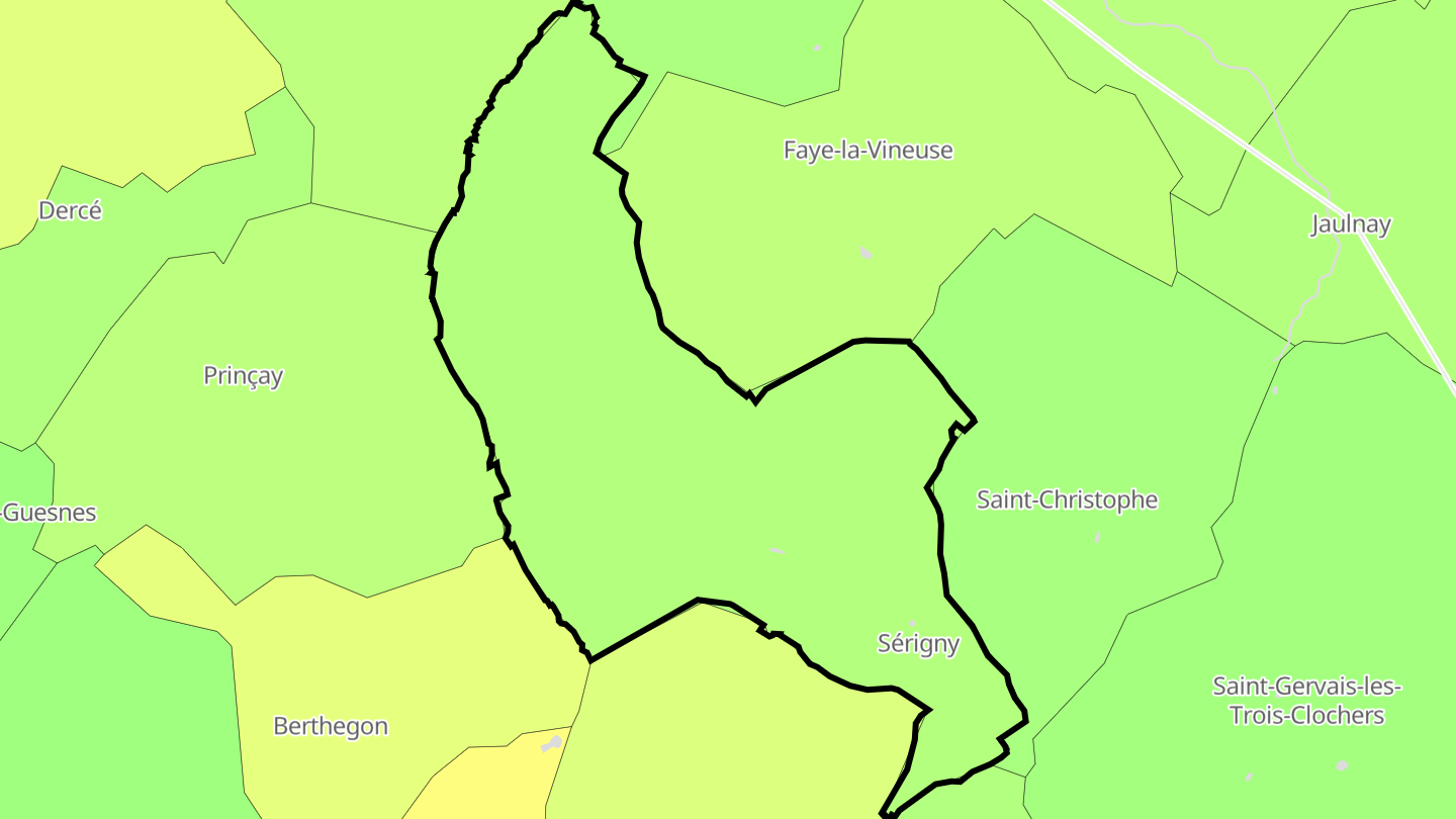 Carte des prix de l'immobilier Sérigny
