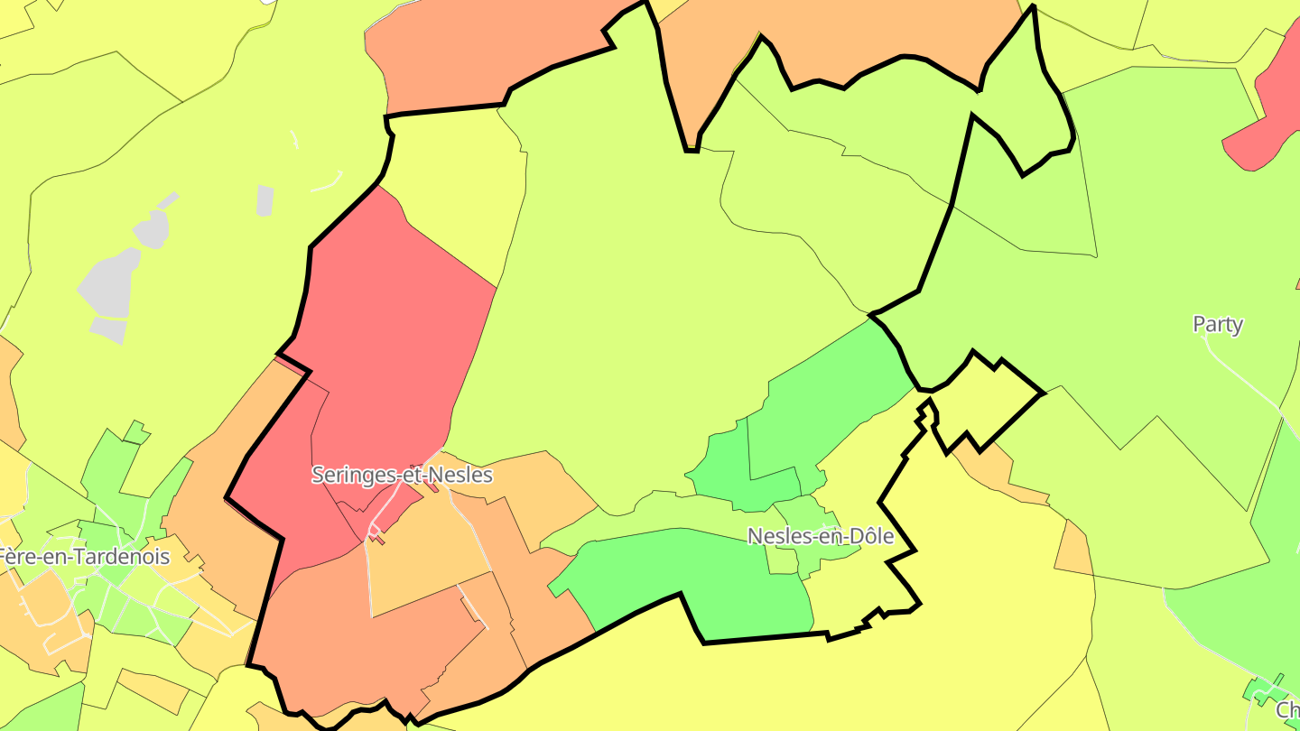 Carte des prix de l'immobilier Seringes-et-Nesles