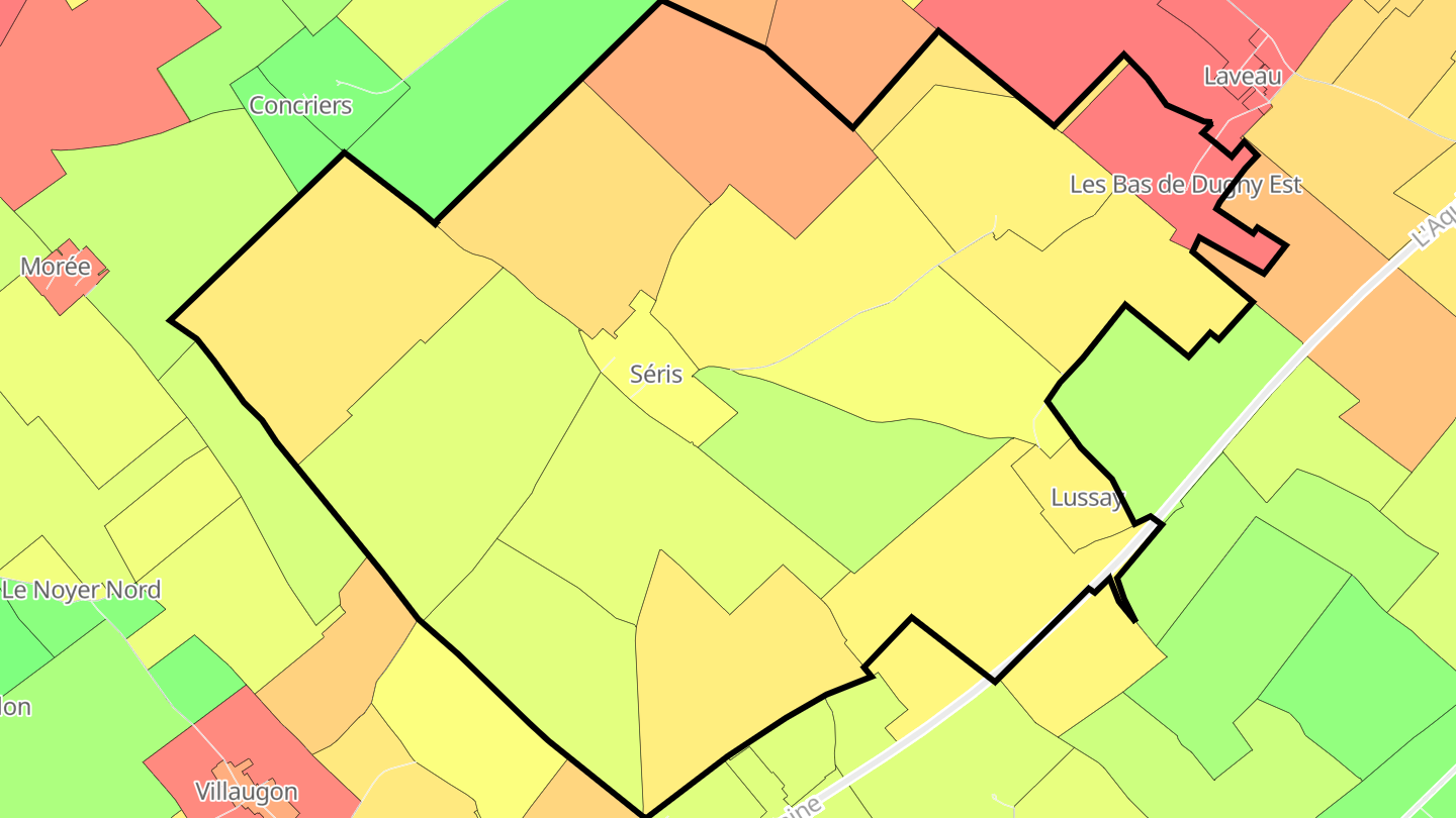 Carte des prix de l'immobilier Séris