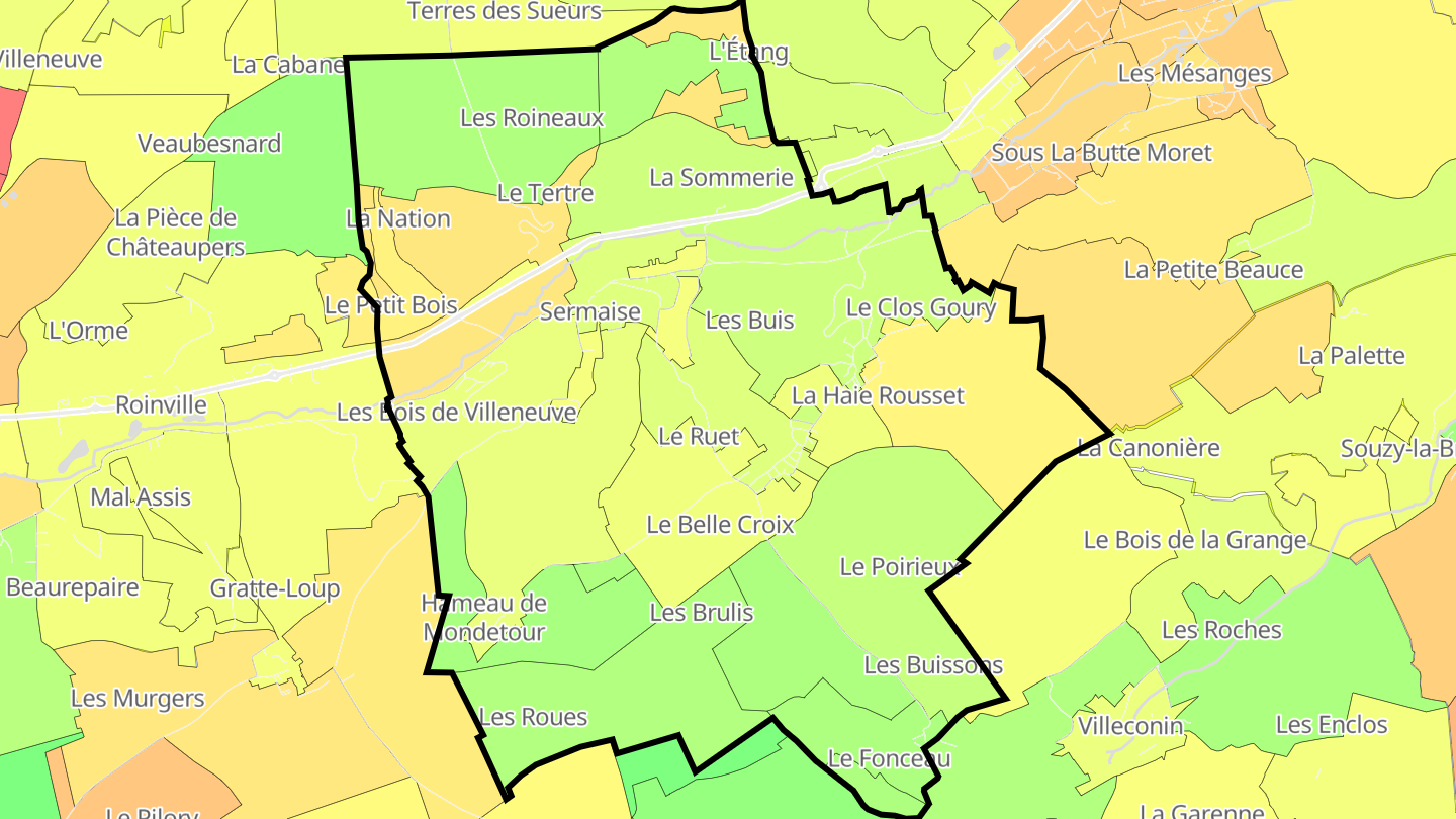 Carte des prix de l'immobilier Sermaise