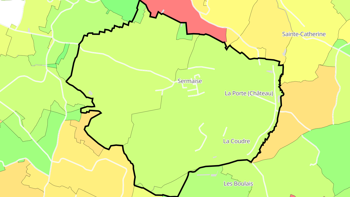 Carte des prix de l'immobilier Sermaise