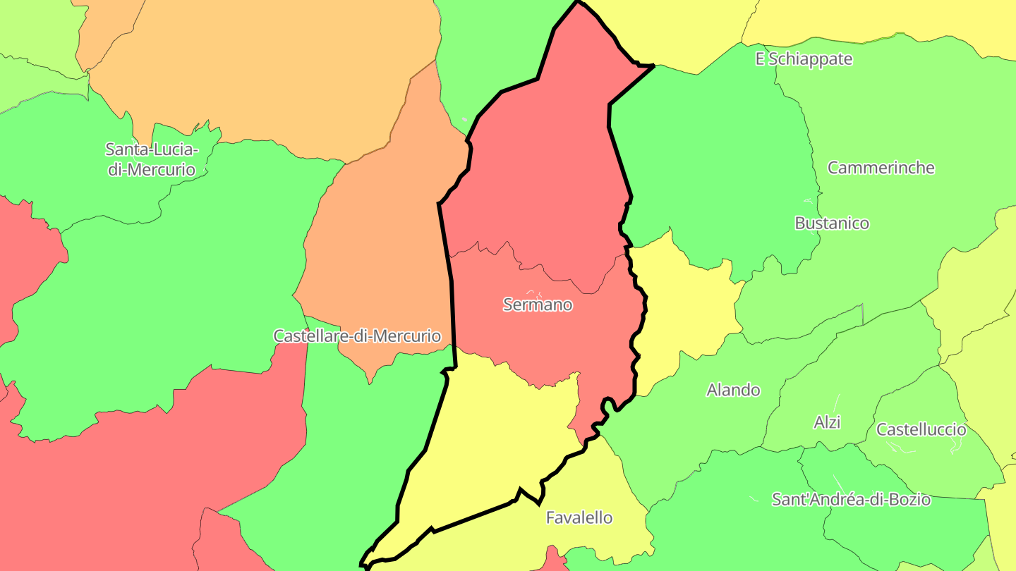Carte des prix de l'immobilier Sermano