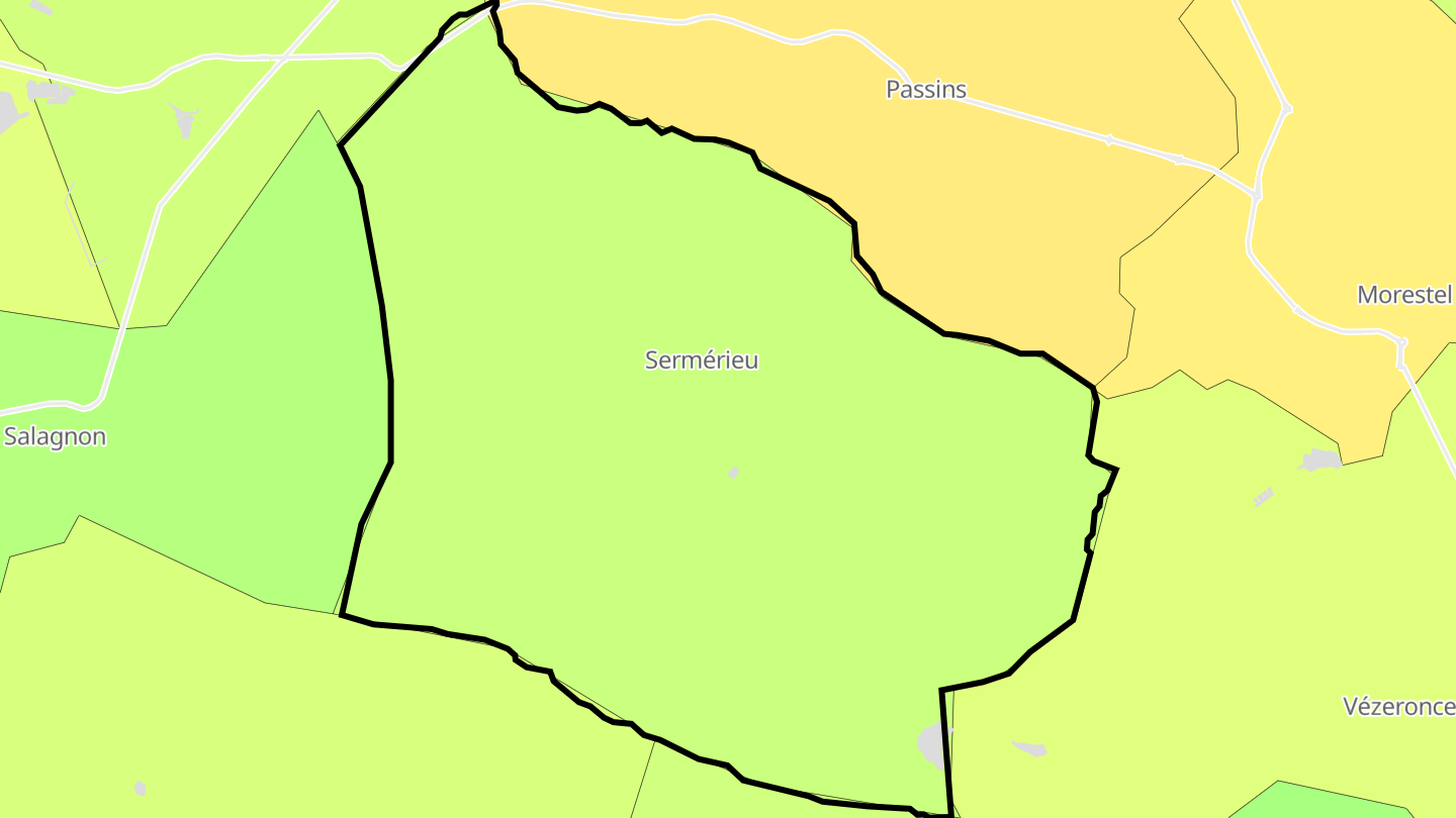 Carte des prix de l'immobilier Sermérieu