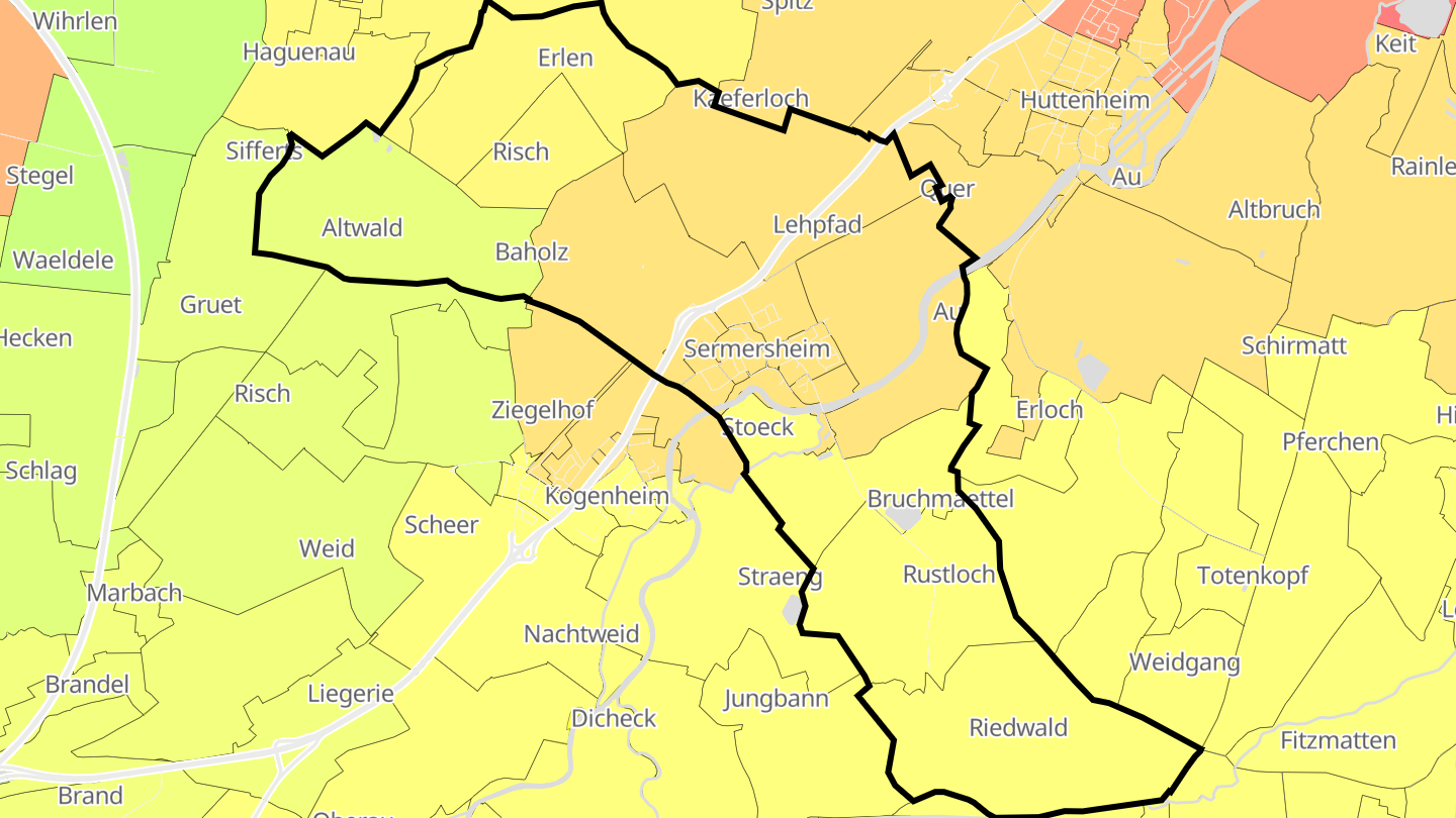 Carte des prix de l'immobilier Sermersheim