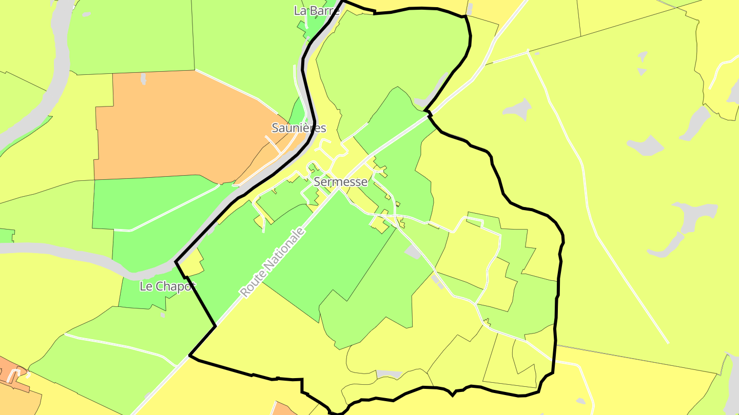 Carte des prix de l'immobilier Sermesse