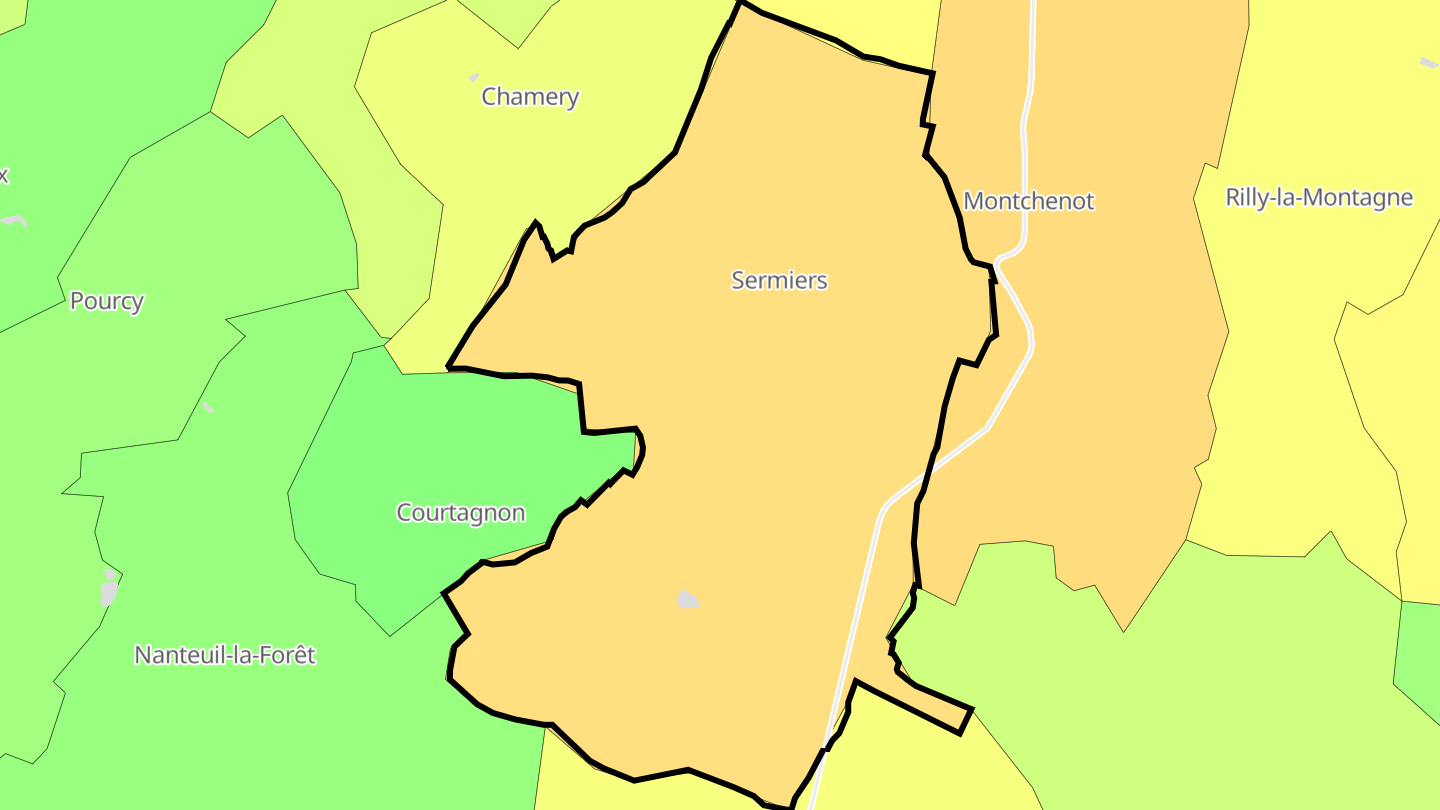 Carte des prix de l'immobilier Sermiers