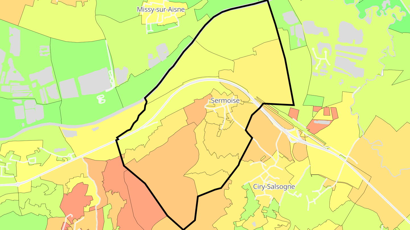Carte des prix de l'immobilier Sermoise