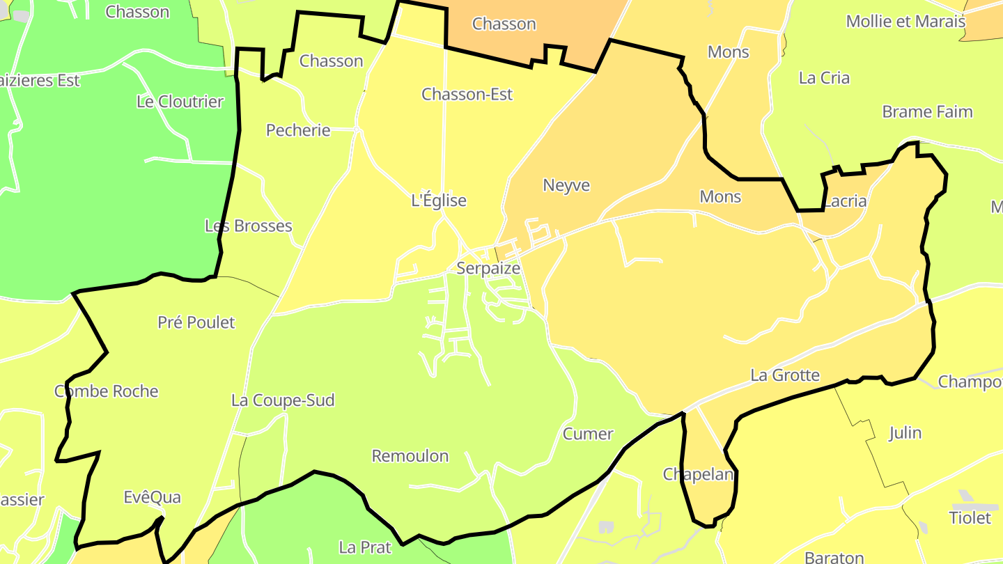 Carte des prix de l'immobilier Serpaize