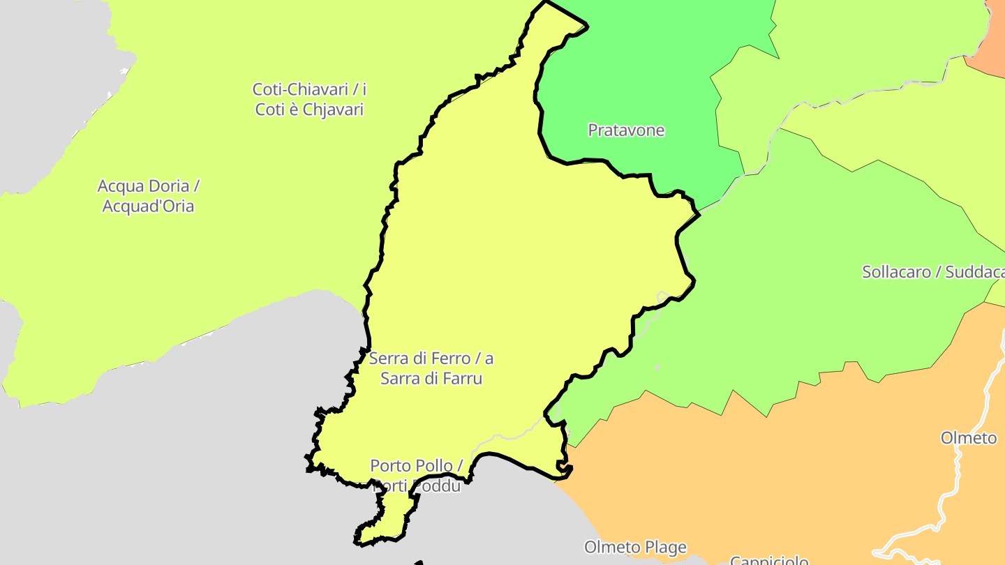 Carte des prix de l'immobilier Serra-di-Ferro
