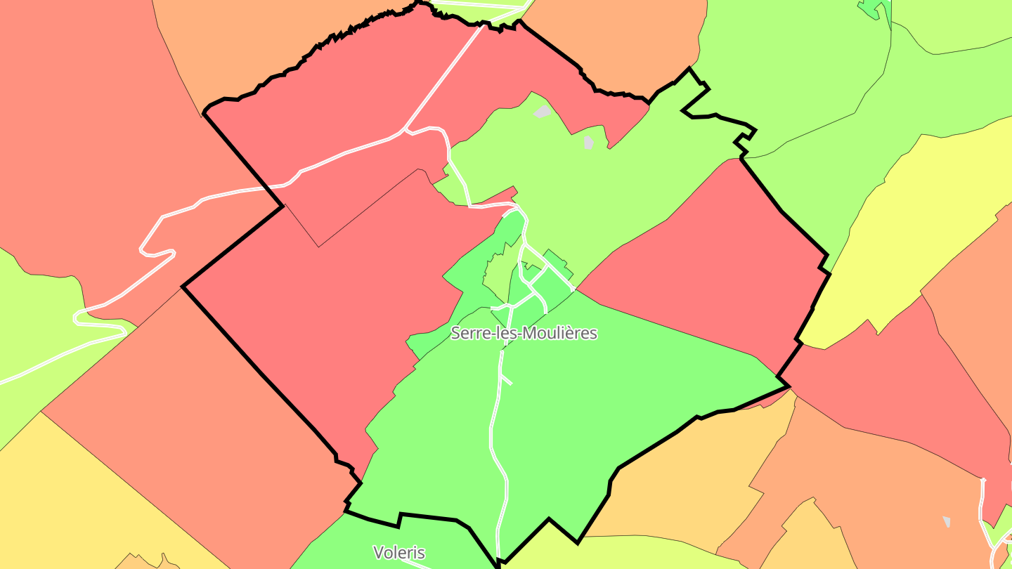 Carte des prix de l'immobilier Serre-les-Moulières