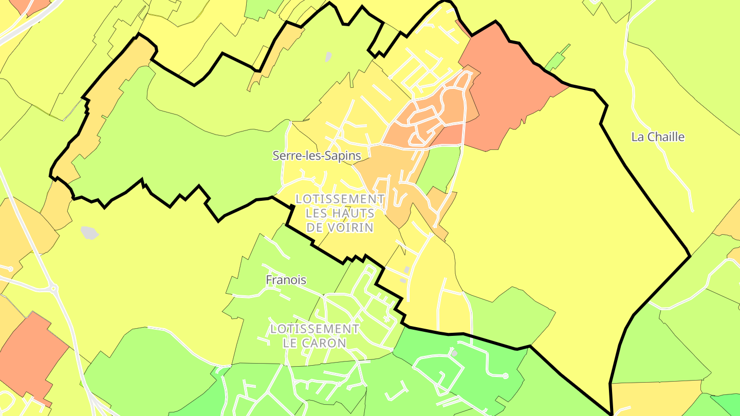 Carte des prix de l'immobilier Serre-les-Sapins