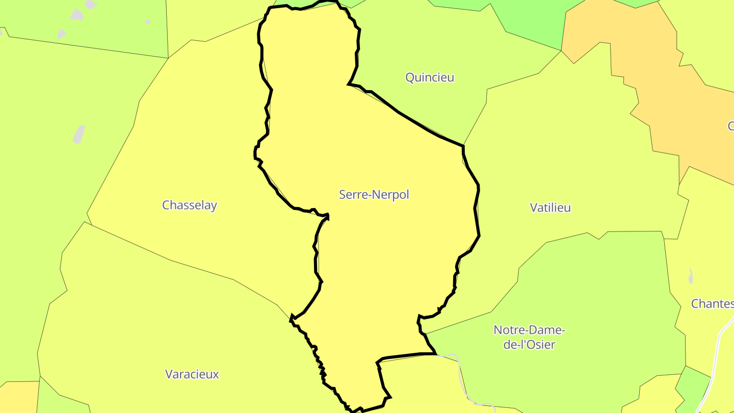 Carte des prix de l'immobilier Serre-Nerpol
