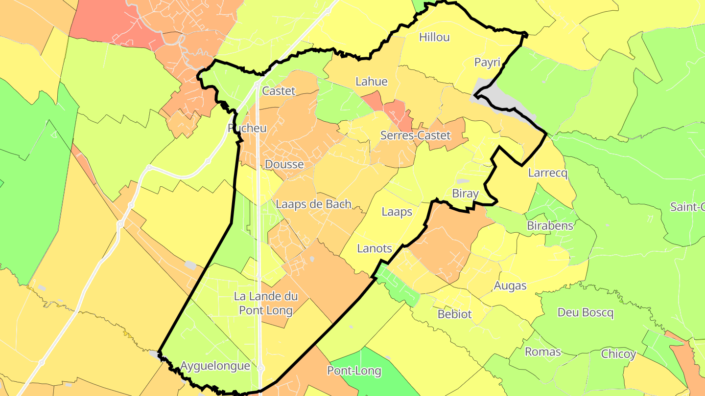 Carte des prix de l'immobilier Serres-Castet