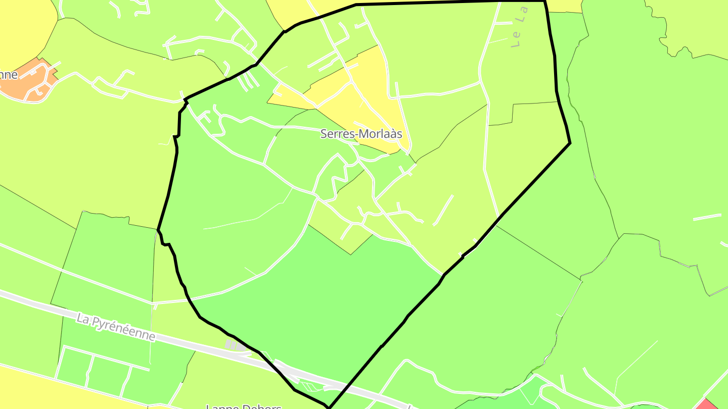 Carte des prix de l'immobilier Serres-Morlaàs