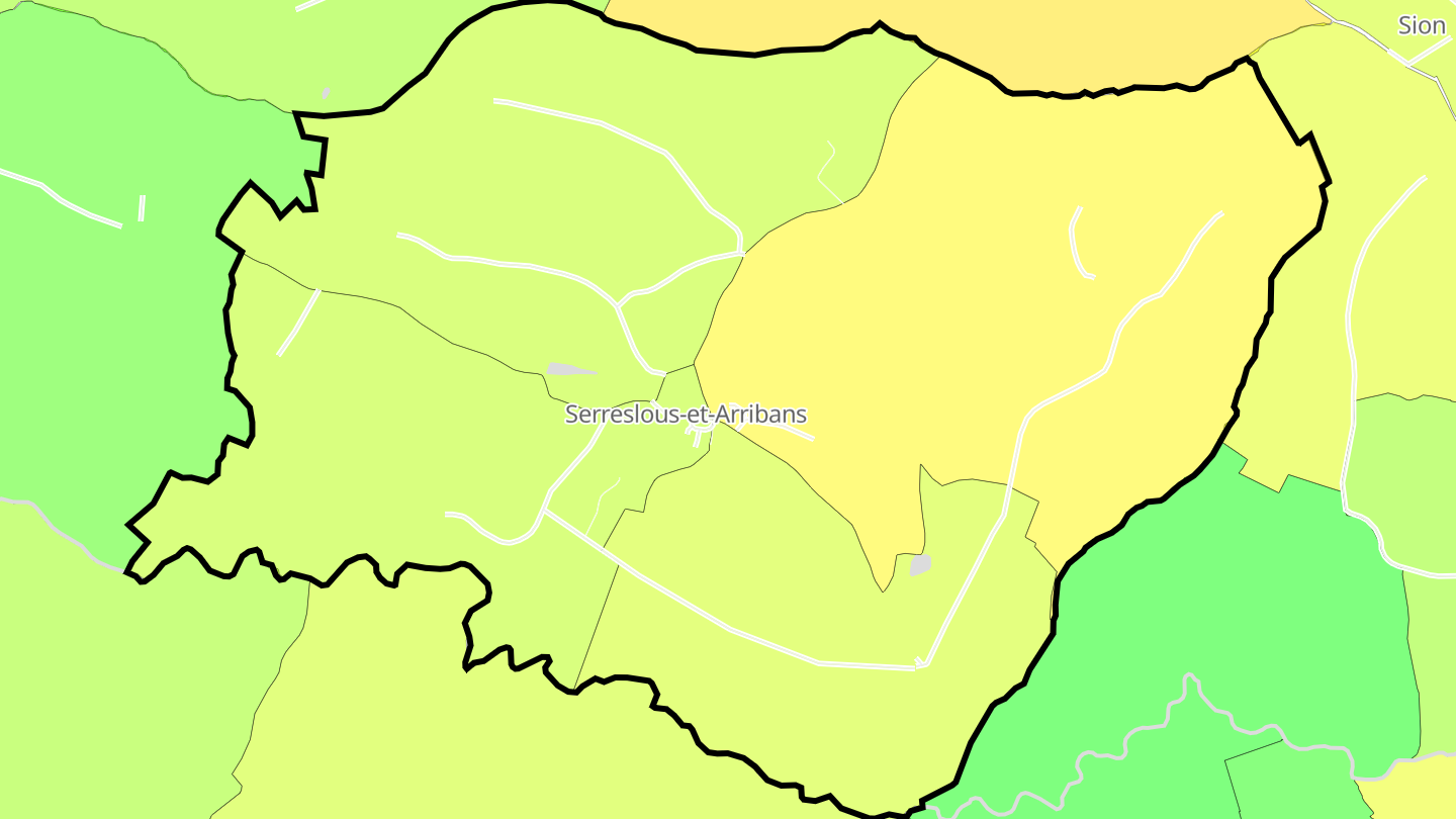 Carte des prix de l'immobilier Serreslous-et-Arribans
