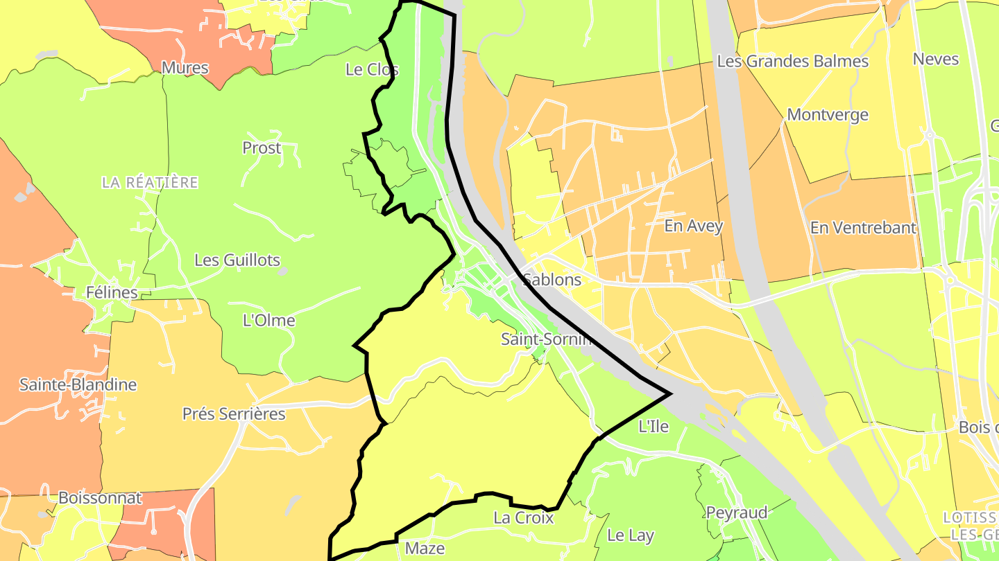 Carte des prix de l'immobilier Serrières
