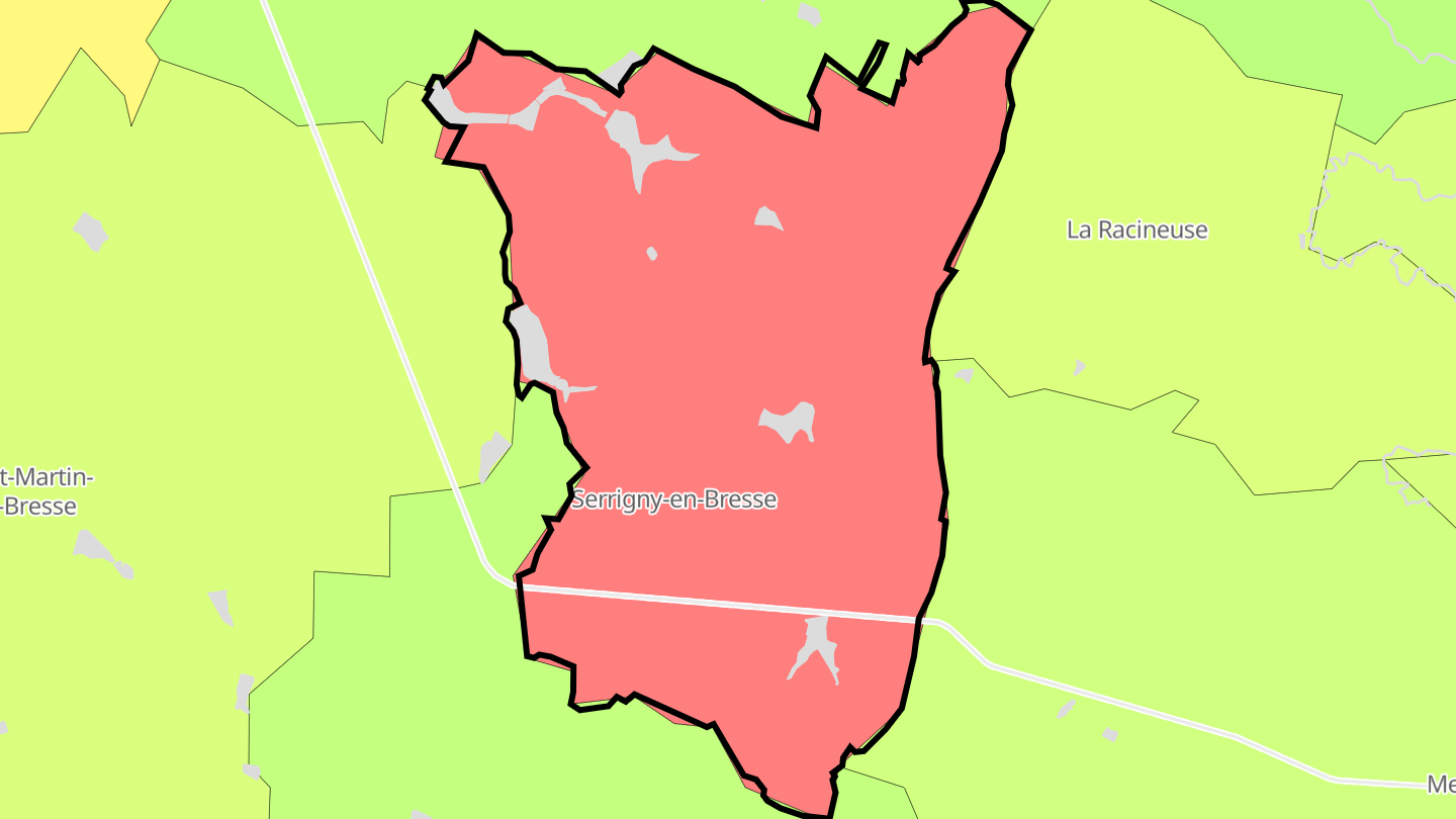 Carte des prix de l'immobilier Serrigny-en-Bresse